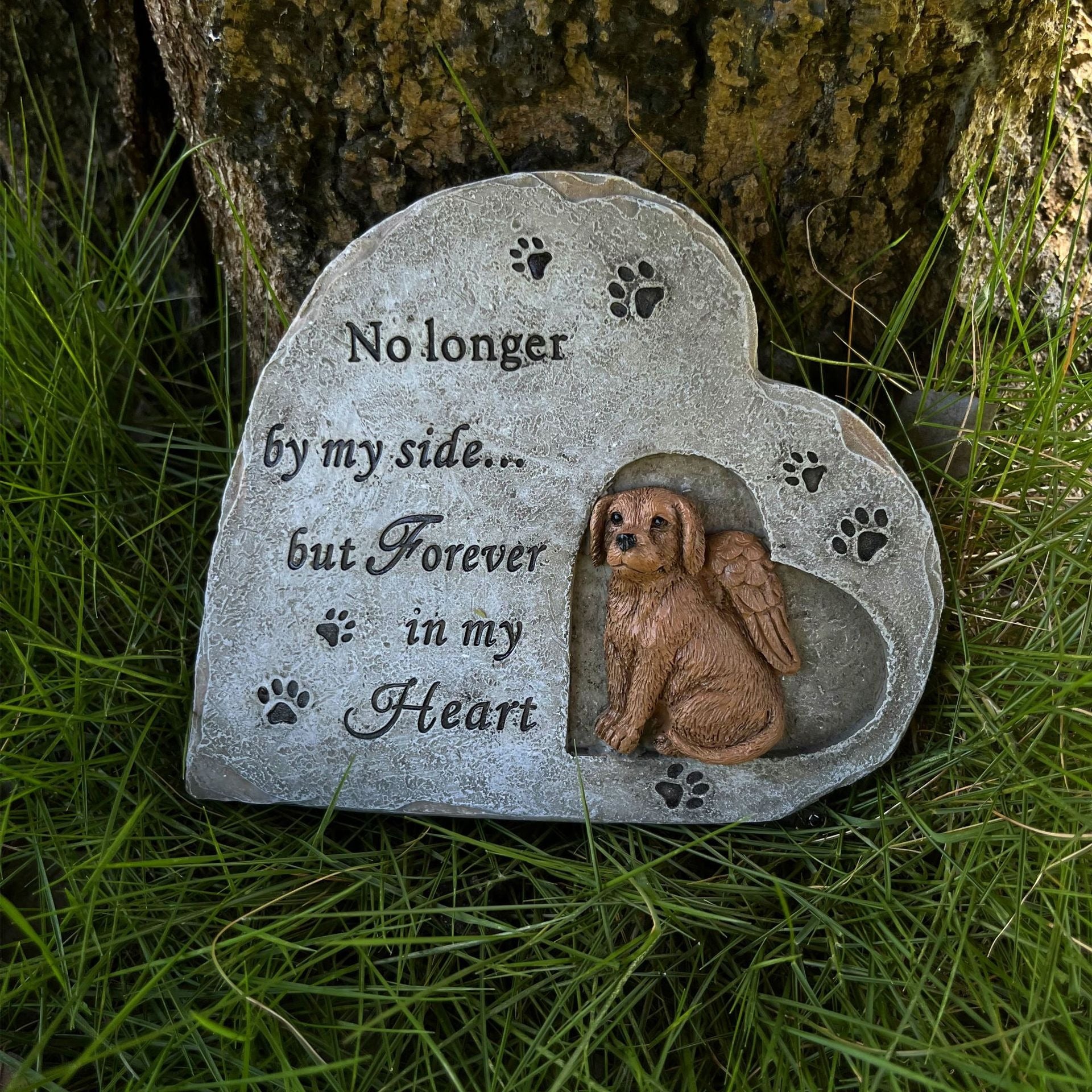 Heart shaped Pet Dog Monument Outdoor Resin