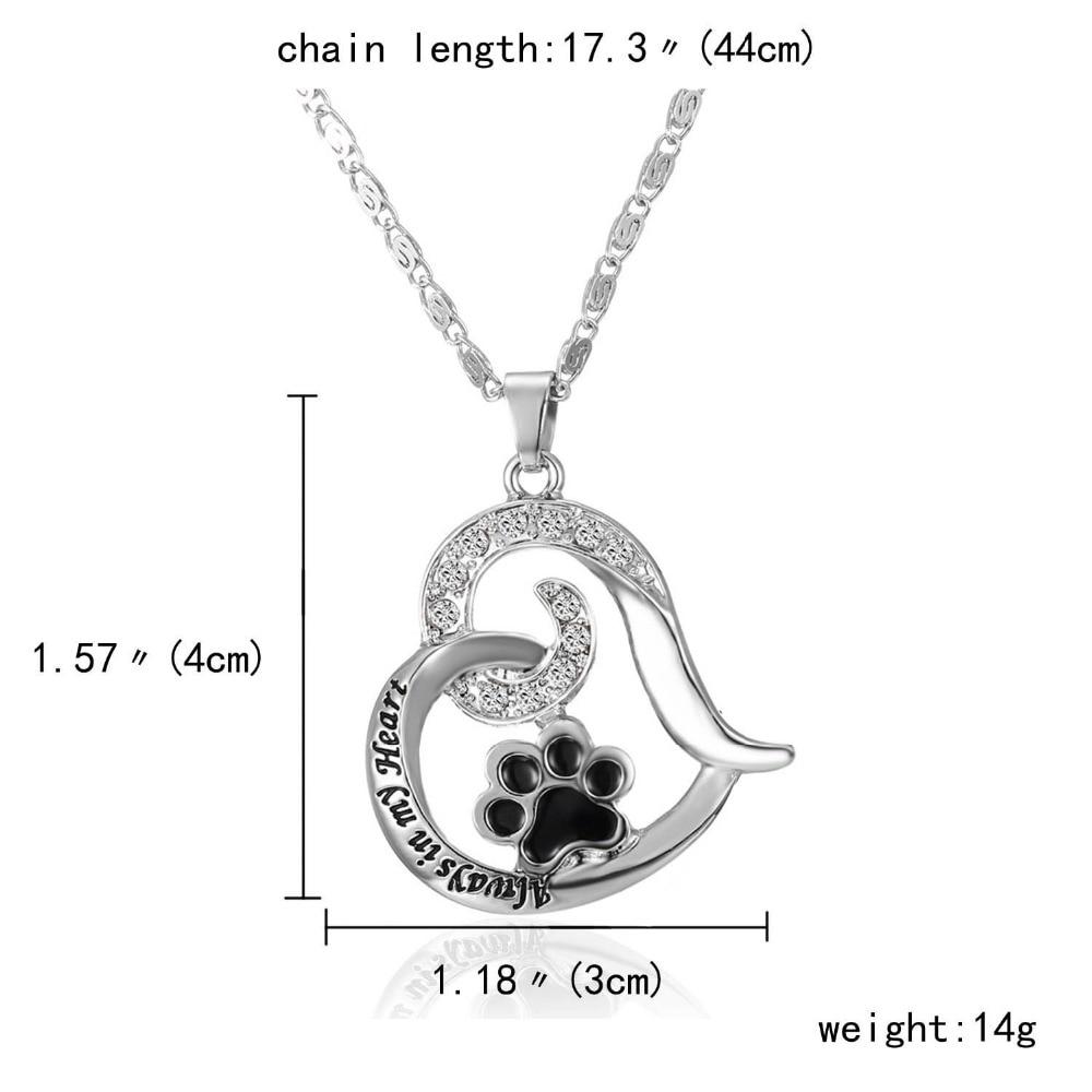 Pet Memorial jewelry pet Foot paw print heart necklace